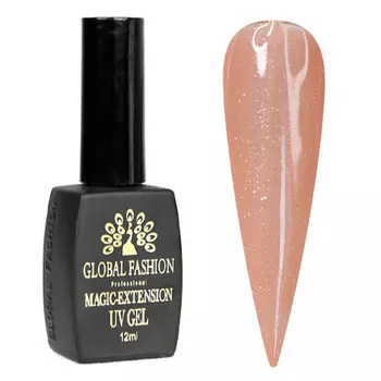 Global Fashion, Гель для наращивания ногтей Magic Extension №08, с шиммером, 12 мл