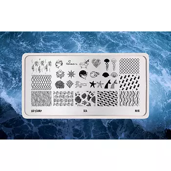 Go!Stamp, Пластина для стемпинга №16, Sea