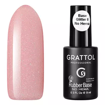 Grattol, База Rubber Glitter №8