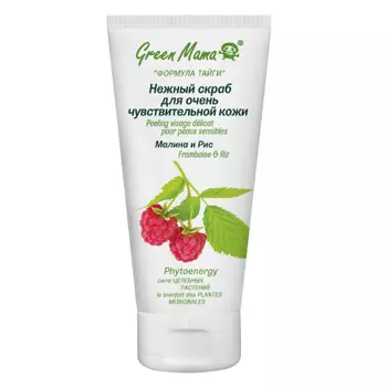 Green Mama, Скраб для лица «Малина и рис», 100 мл (УЦЕНКА)