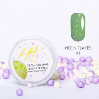 HIT Gel, Гель-лак Neon Flakes №01