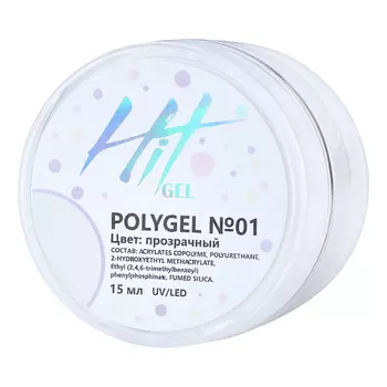 HIT Gel, Полигель №01, прозрачный, 15 мл