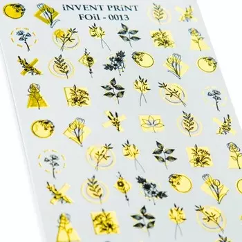 iNVENT PRiNT, Фольгированный слайдер «Веточки. Цветы» №FOiL-013