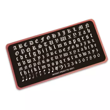 iNVENT PRiNT, Пластина для стемпинга, Буквы, Знаки, Цифры PS-21