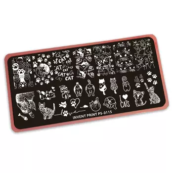 iNVENT PRiNT, Пластина для стемпинга, Кошки PS-115