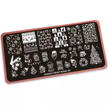 iNVENT PRiNT, Пластина для стемпинга Новый год, Снежинки PSNG-04