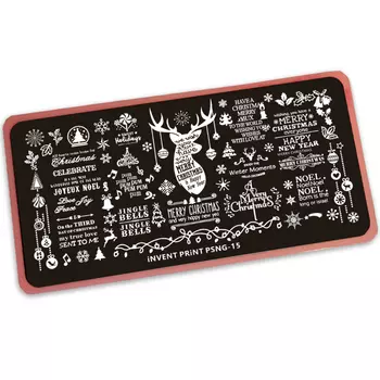 iNVENT PRiNT, Пластина для стемпинга Новый год, Снежинки PSNG-15