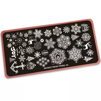 iNVENT PRiNT, Пластина для стемпинга Новый год, Снежинки PSNG-24
