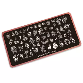 iNVENT PRiNT, Пластина для стемпинга, Снежинки, Новый год PS-48