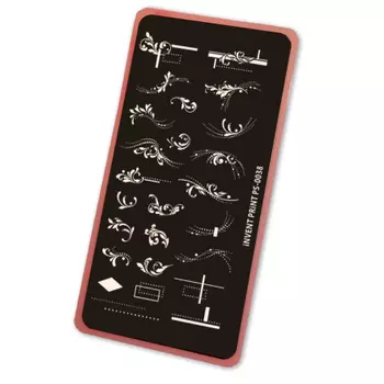 iNVENT PRiNT, Пластина для стемпинга, Вензеля, геометрические фигуры PS-38