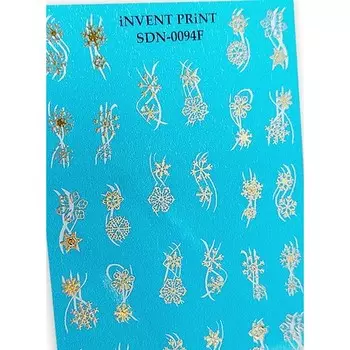 iNVENT PRiNT, Слайдер-дизайн «Новый год. Зима. Золотые снежинки» №SDNF-94