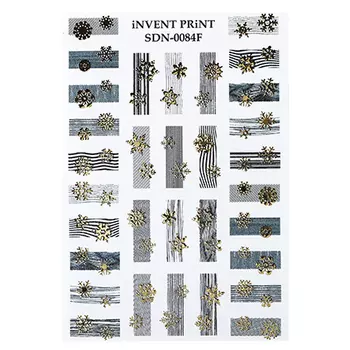 iNVENT PRiNT, Слайдер-дизайн «Новый год. Зима. Золотые снежинки» №SDNF-84