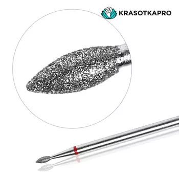 KrasotkaPro, Фреза алмазная «Почка» D=1,6 мм, красная