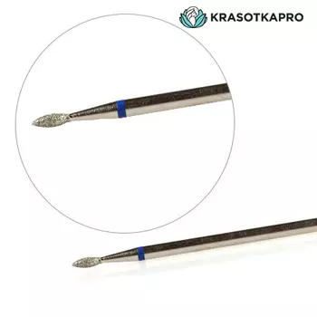 KrasotkaPro, Фреза алмазная «Почка» D=1,8 мм L=5 мм, синяя