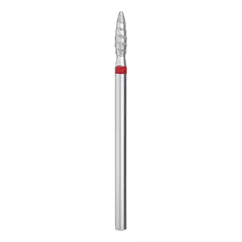 KrasotkaPro, Фреза алмазная «Почка закругленная (Торнадо)» D=2,5 мм, L=10 мм, красная
