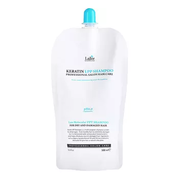 La'Dor, Кератиновый шампунь Keratin Shampoo Ph 6.0, сменный блок 500 мл