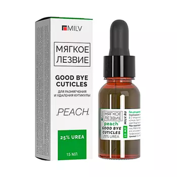 Milv, Кератогель с мочевиной "Good bye cuticles "Персик", 15 мл