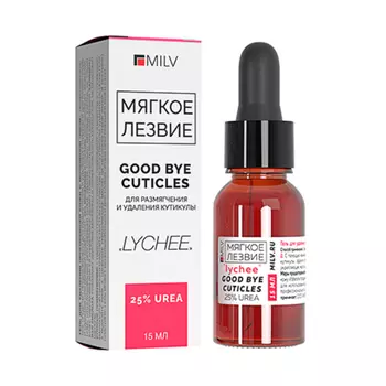Milv, Кератогель с мочевиной "Good bye cuticles "Личи", 15 мл