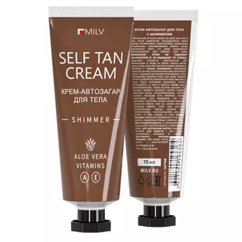 Milv, Крем-автозагар для тела с шиммером, 70 мл