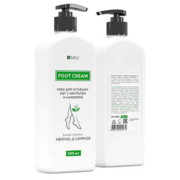 Milv, Крем для уставших ног с ментолом и камфорой, 500 мл