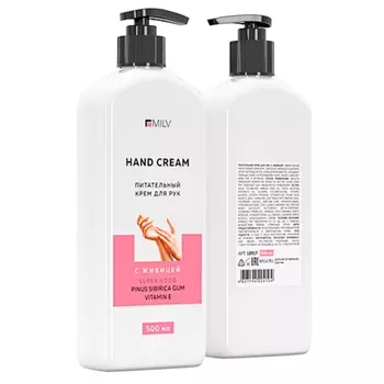 Milv, Питательный крем для рук с живицей, 500 мл