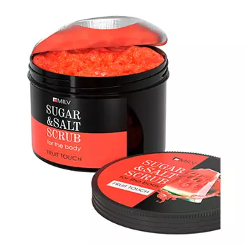 Milv, Сахарно-солевой скраб для тела "АРБУЗ", 600 г