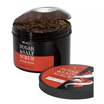 Milv, Сахарно-солевой скраб для тела "КОФЕ", 600 г