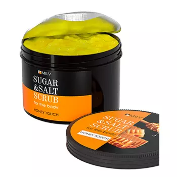 Milv, Сахарно-солевой скраб для тела "МЁД", 600 г