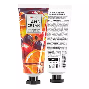 Milv, Увлажняющий крем для рук, ПЕРСИК и МАНГО. 70 мл