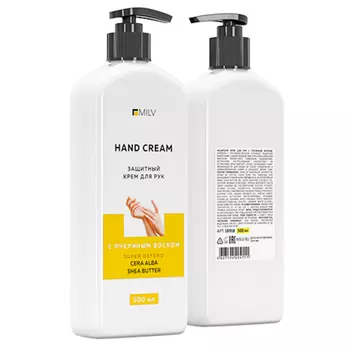 Milv, Защитный крем для рук с пчелиным воском, 500 мл