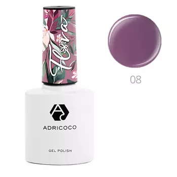 Набор, ADRICOCO, Гель-лак Flora №08, Королевская орхидея, 2 шт.