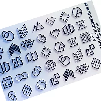 Набор, Anna Tkacheva, 3D-слайдер №116, черный «Геометрия. Фигуры», 2 шт.