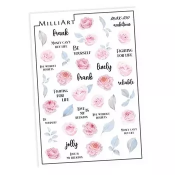 Набор, Anna Tkacheva, Cлайдер-дизайн MAX-100 «Цветы. Листья. Надписи», 3 шт.