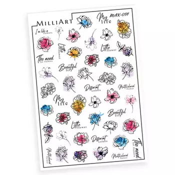 Набор, Anna Tkacheva, Cлайдер-дизайн MAX-59 «Надписи. Цветы», 3 шт.