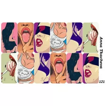 Набор, Anna Tkacheva, Слайдер-дизайн №121 «Девушки», 3 шт.