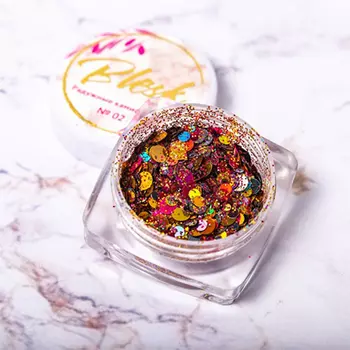 Набор, Blesk, Дизайн для ногтей «Радужные камифубуки» №02, 4 шт.