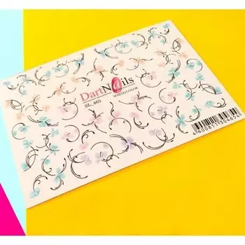 Набор, DartNails, Слайдер-дизайн Art-Fashion «Цветы» №465, 3 шт.