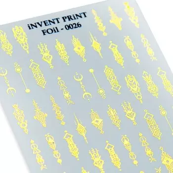 Набор, iNVENT PRiNT, Фольгированный слайдер «Геометрические фигуры» №FOiL-026, 3 шт.