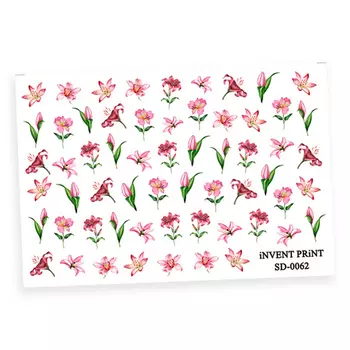 Набор, iNVENT PRiNT, Слайдер-дизайн «Цветы» №SD-62, 3 шт.