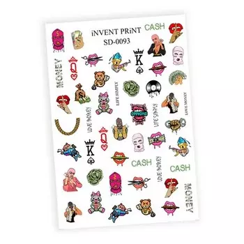 Набор, iNVENT PRiNT, Слайдер-дизайн «Микс. Бандит» №SD-93, 3 шт.