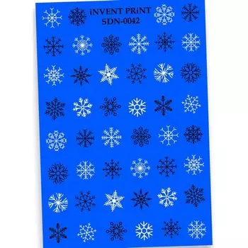 Набор, iNVENT PRiNT, Слайдер-дизайн «Новый год. Зима. Снежинки» №SDN-42, 3 шт.