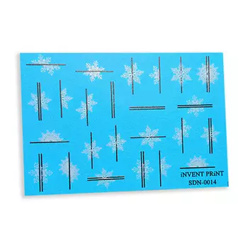 Набор, iNVENT PRiNT, Слайдер-дизайн «Снежинки. Новый год. Зима» №14, 3 шт.