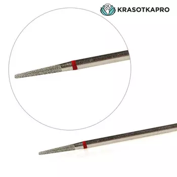 Набор, KrasotkaPro, Фреза алмазная «Конус закругленный» D=1,8 мм, красная, 3 шт.