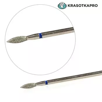 Набор, KrasotkaPro, Фреза алмазная «Пламя» D=2,7 мм L=8 мм, синяя, 3 шт.