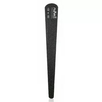 Набор, ruNail, Пилка для искусственных ногтей, капля, черная, 100/180, 10 шт.
