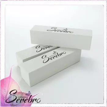 Набор, Serebro, Баф для ногтей, четырехсторонний, белый, 10 шт.