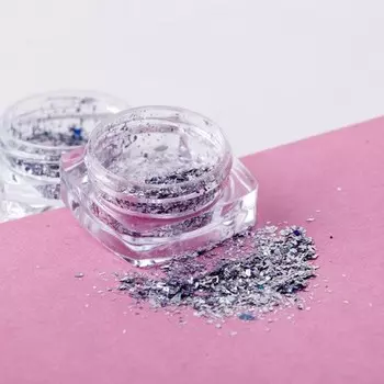 Набор, Serebro, Декор для дизайна ногтей «Осколки», серебряный, 4 шт.