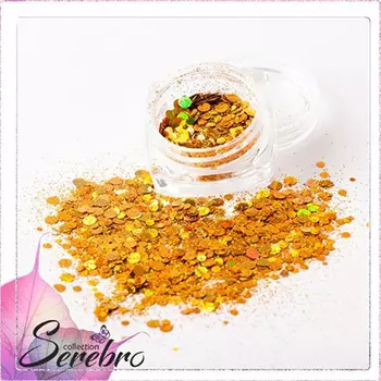 Набор, Serebro, Дизайн для ногтей «Лазерный блеск», золото, 4 шт.