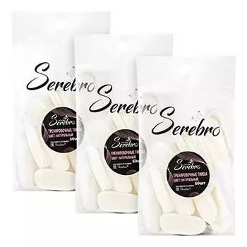 Набор, Serebro, Тренировочные типсы, натуральные, 150 шт