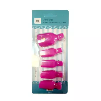 Набор, TNL, Зажимы для снятия искусственных покрытий для ног, малиновые, 5 шт.